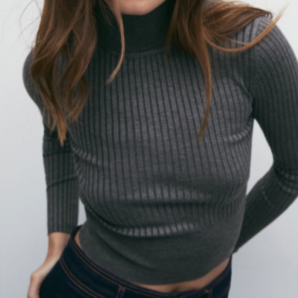 NWT Zara Ribbed Knit Turtleneck Sweater - Picture 3 of 5